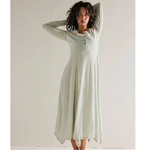 FREE PEOPLE Morgan Henley Maxi - Stone Moss